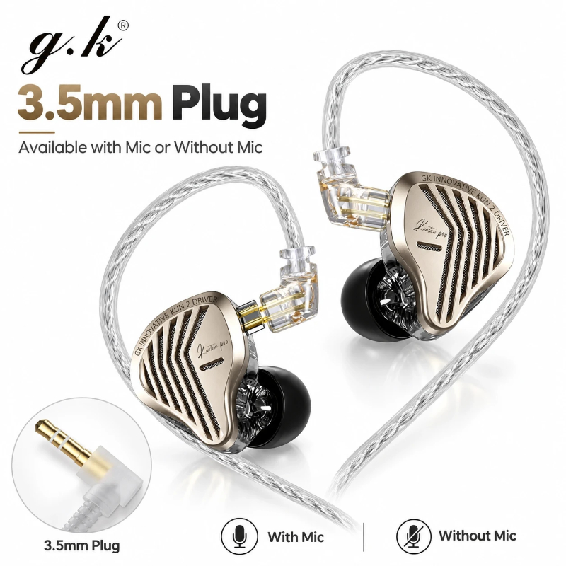 Audiophile Headphone Wired - Écouteurs intra-auriculaires HiFi GK KUNTEN PRO